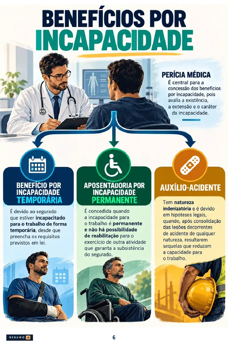 Previdenciário: benefícios por incapacidade